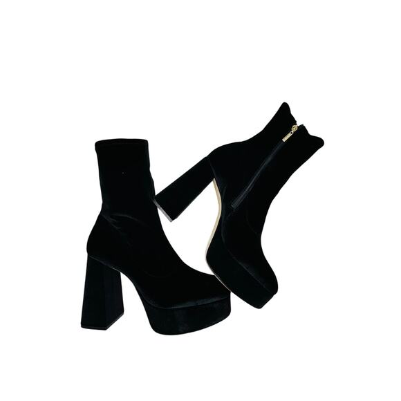 Larroudé Dolly retro Y2K Stretch Boot In Black Velvet Sz 10 - Picture 9 of 14